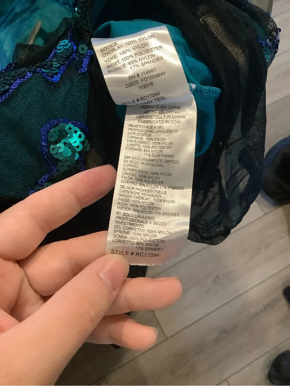 Revolution Teal and Black Sequin Dance Costume Dress